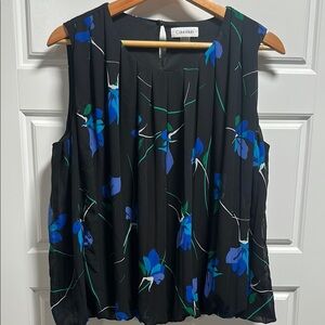 CK Pleated Floral Tank